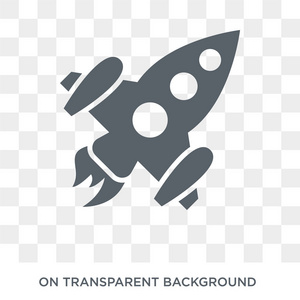火箭图标。 火箭设计概念从收集。 透明背景上的简单元素矢量插图。