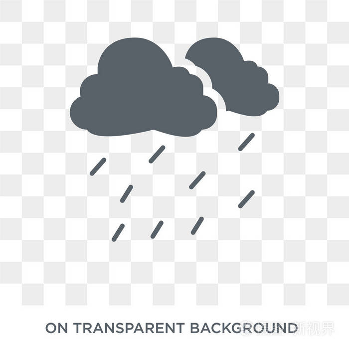 毛毛雨图标. 细雨设计理念来自收藏. 透明背景上的简单元素矢量插图.