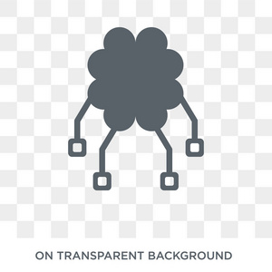人工智能图标。 时尚的平面矢量人工智能图标透明背景上的人工智能未来技术收集。 高品质填充人工智能符号用于网络和移动