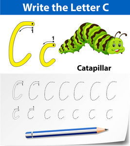 字母c追踪字母表工作表插图