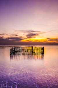黄昏日落与大海，邦普，泰国