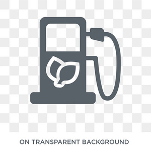 生物柴油图标。 生物柴油设计理念来自生态收集。 透明背景上的简单元素矢量插图。
