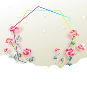 s day background. Flower frame. Vector illustration. Wallpaper, 