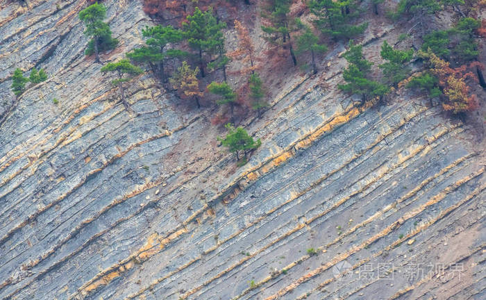 岩石沉积物地质层的质地