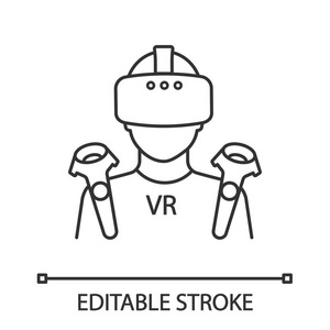VR播放器线性图标白色背景