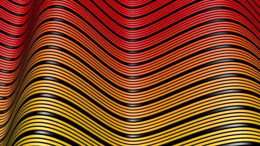 由不同颜色的线条组成的波浪表面的三维插图。