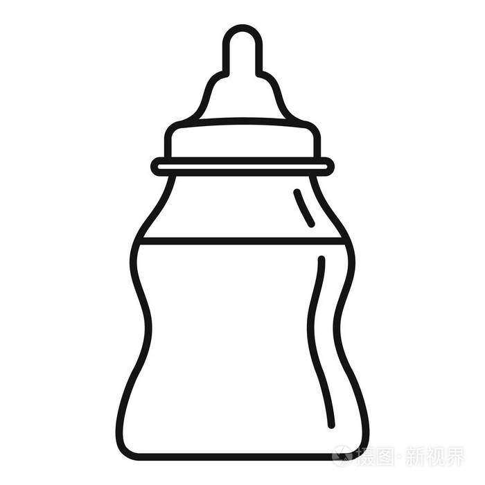 婴儿奶瓶图标, 轮廓样式