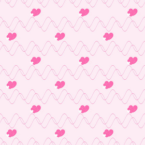 s day background with hearts and wavy lines in pastel colors