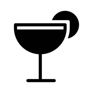 香槟杯，白色背景的简单黑线插图