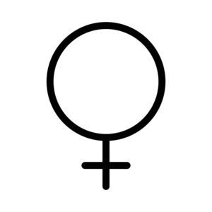 白色背景下孤立的女性性别标志