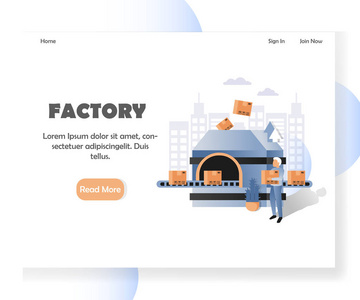 工厂矢量网站登录页面设计模板图片