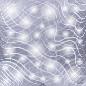 透明白色曲线条纹和圆圈作为抽象背景。 装饰玻璃或冰。 矢量插图