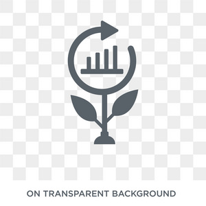 经济增长图标。 经济增长设计理念从经济增长收集。 透明背景上的简单元素矢量插图。