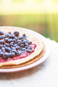 蓝莓糕点甜点乡村美食食谱风格概念