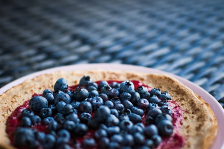 蓝莓糕点甜点乡村美食食谱风格概念