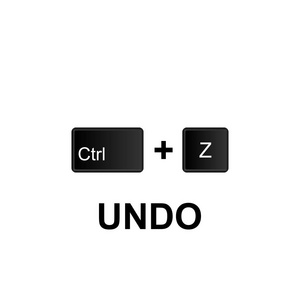 键盘快捷键撤消图标。 可用于网页标志，移动应用程序，UI，UX在白色背景