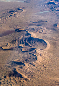 非洲国家公园纳尼布诺克卢夫特Sossusvlei沙丘的鸟瞰图。