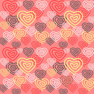 s day and wedding colorful seamless pink background with hearts.