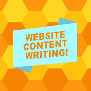 写文字写网站内容写作。概念意味着为网站写一个信息丰富的内容空白颜色折叠横幅平样式照片为公告海报