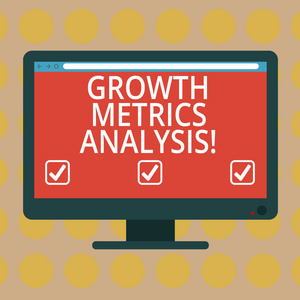 文字写作文本增长指标分析。评估公司的经营理念是历史增长的空白计算机桌面显示器彩色屏幕安装与进度条