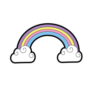 美丽彩虹云天气设计矢量插图