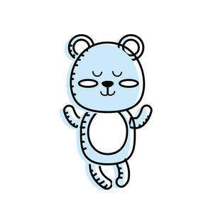 可爱熊男孩野生动物字符插图