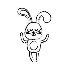 图形可爱的兔子男孩野生动物字符插图