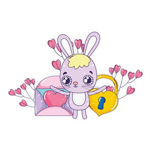 s greeting card with cute rabbit. Vector illustration