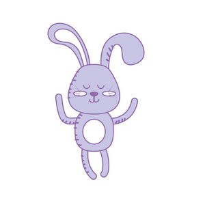 可爱的兔子男孩野生动物字符插图