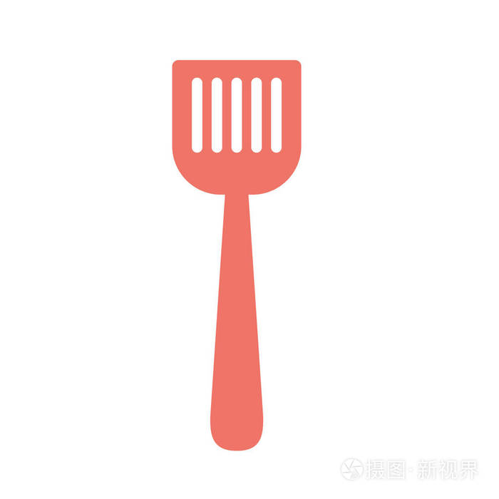 锅铲厨具实物至菜肴矢量插图