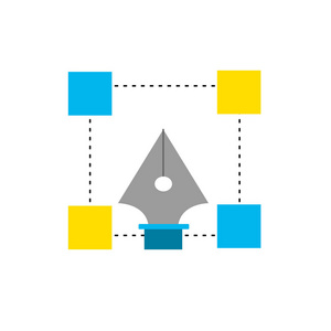 节点笔设计图像矢量插图图片