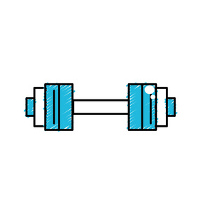 哑铃仪在健身房做运动矢量图