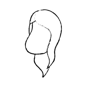 人物头像女人脸发型设计矢量图