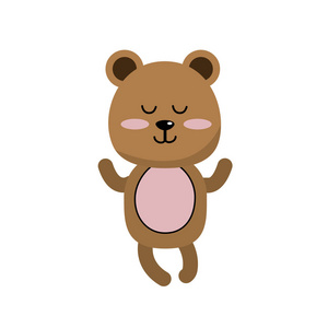 可爱熊男孩野生动物字符插图