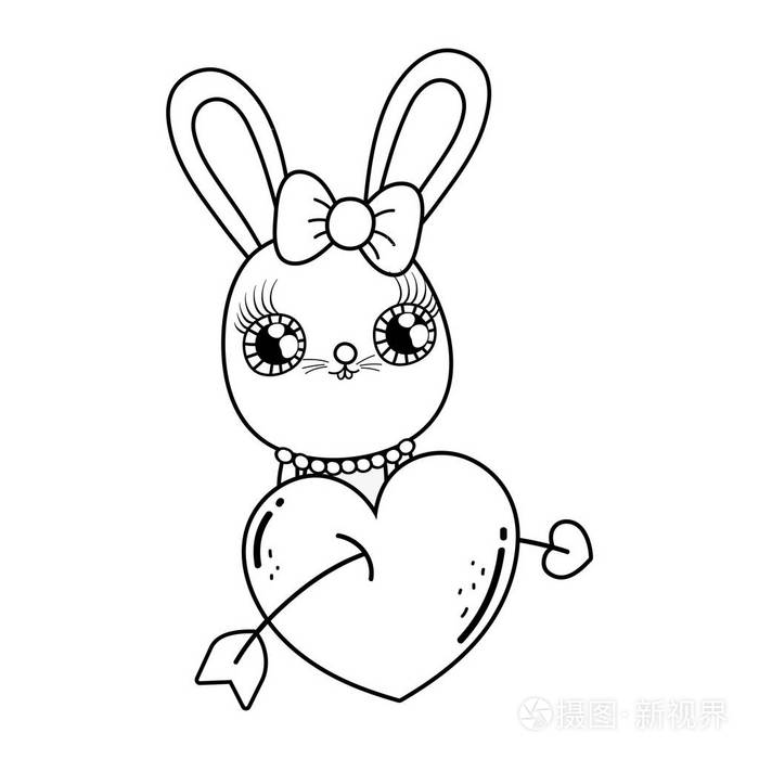 s greeting card with cute rabbit. vector illustration