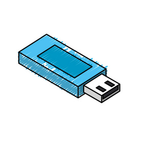 数据USB内存保存文档矢量插图