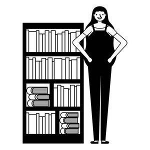 妇女与书架书文学