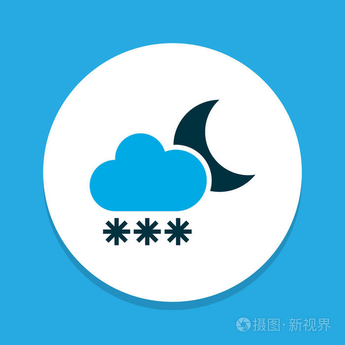 降雪图标彩色符号.时尚风格的优质隔离暴雪元素
