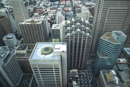 s Financial District, photographed from a low angle for dramatic