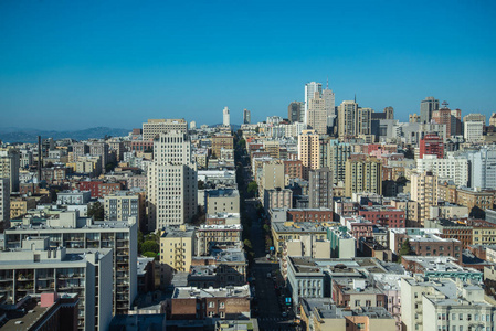 美国旧金山加州空中城市景观。 旧金山天际线