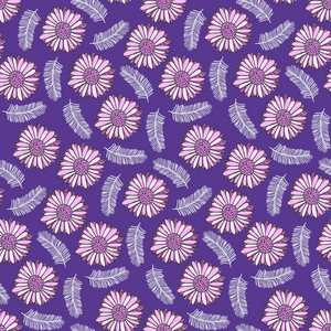 紫色花卉图案, 粉红色的花朵