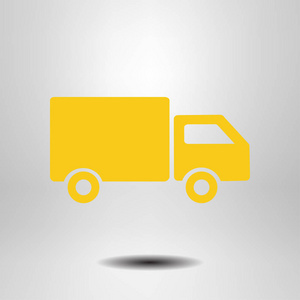 送货卡车标志图标。货车标志。发货及免费送货..平的风格。矢量EPS10。