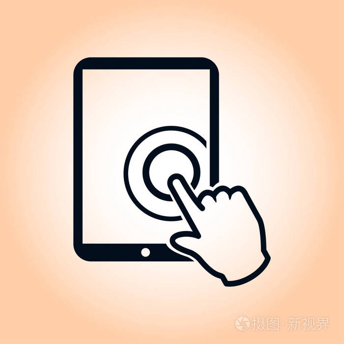 触摸屏平板电脑标志图标. 指针符号.