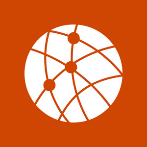 全球技术或社交网络图标标志Simbol。
