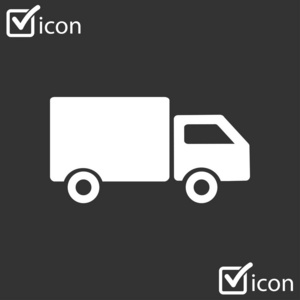送货卡车标志图标。 货车标志。 装运和免费送货。 平的风格。 矢量EPS10。