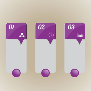 信息图形是紫色的图标这个数字是紫色颜色标签贴纸的信息图表与图标数字。 项目演示业务的信息图表。