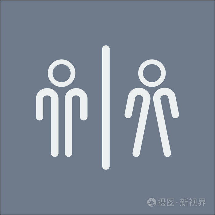 厕所符号. 男女厕所. 平面设计. 红色和白色.