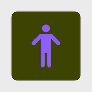 人类男性标志图标。人的象征。男厕所。平的风格。EPS10.