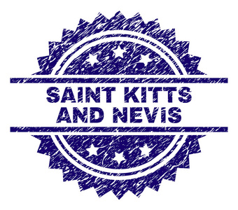 格朗格纹理圣基茨和尼维斯邮票印章