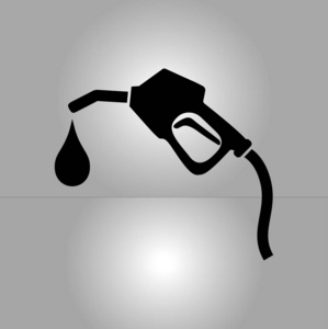 汽油泵喷嘴标志加油站图标。 平面设计风格。